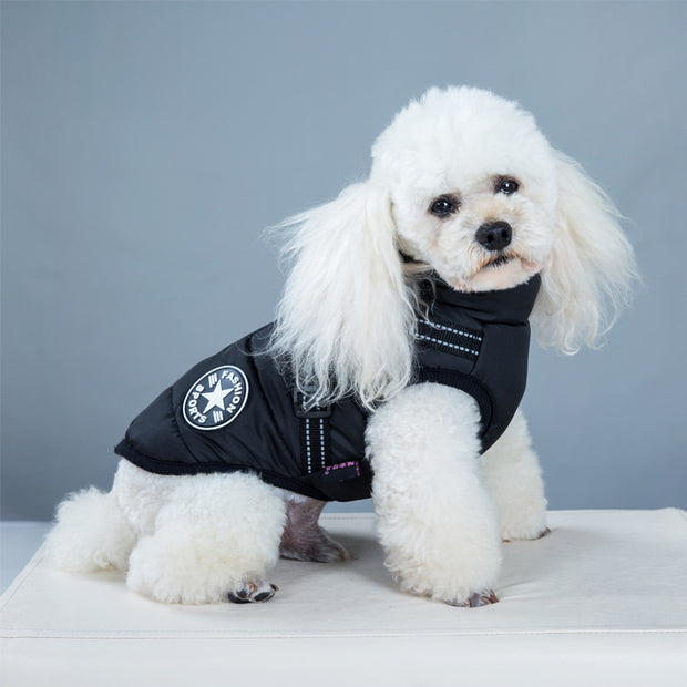 Waterproof Winter Dog Coat With Harness Warm Pet Clothing