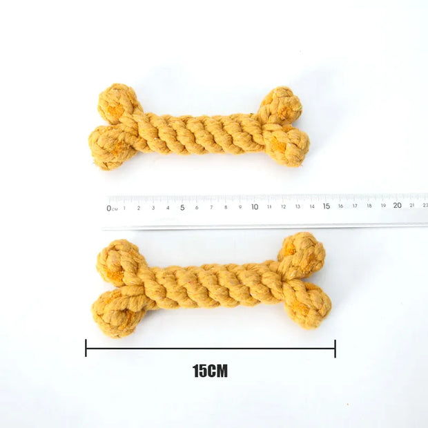 Dog Toys for Small Large Dogs Bones Shape Cotton Pet Puppy Teething Chew