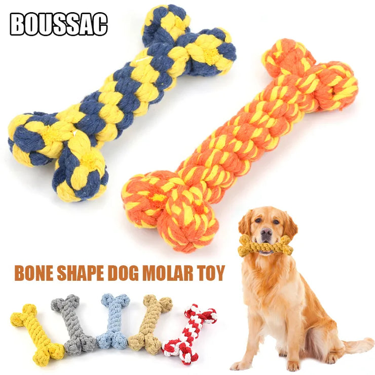 Dog Toys for Small Large Dogs Bones Shape Cotton Pet Puppy Teething Chew