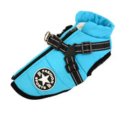 Waterproof Winter Dog Coat With Harness Warm Pet Clothing